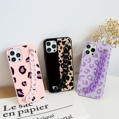Пары Леопардовый принт Цепи Чехол для телефона для iPhone 11 12 Pro 8 7 6 Plus X XR XS Max SE 2020 X