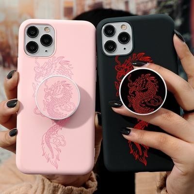 Dragon Animal Pattern Складной держатель Крышка для Samsung Galaxy A20s S30 S10e F12 iPhone 13 12 11