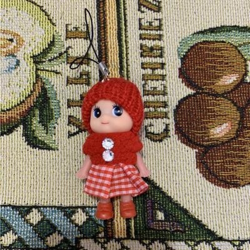 Женский брелок для ключей с кольцом на цепочке и кулоном в виде мягкой набивной плюшевой мини куклы