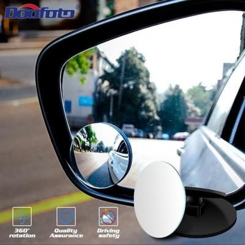 Doofoto Прозрачное автомобильное зеркало заднего вида 360 ° Вращающийся широкоугольный слепой зоны з