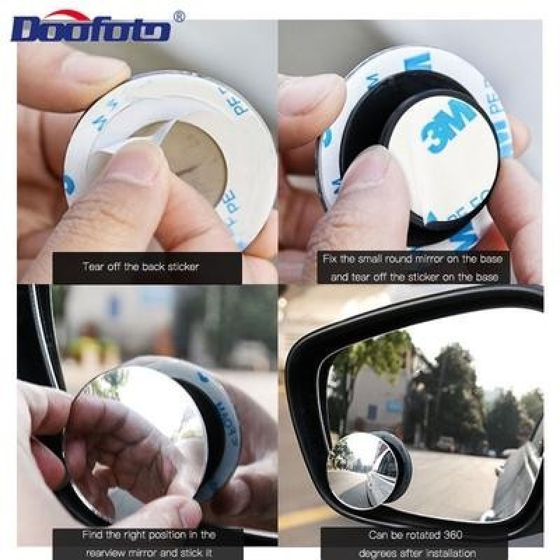 Doofoto Прозрачное автомобильное зеркало заднего вида 360 ° Вращающийся широкоугольный слепой зоны з