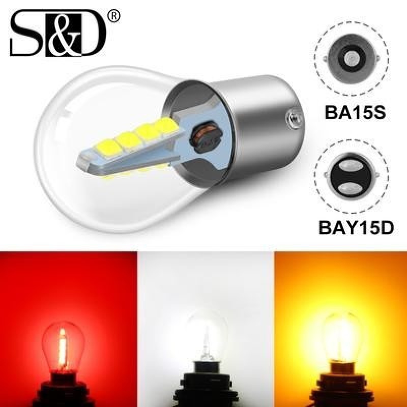 1Pc 1156 1157 8SMD 3030 Led Glass Bulb BA15S BAY15D P21W P21/5W LED R5W R10W Car Tail Turn Signal Li