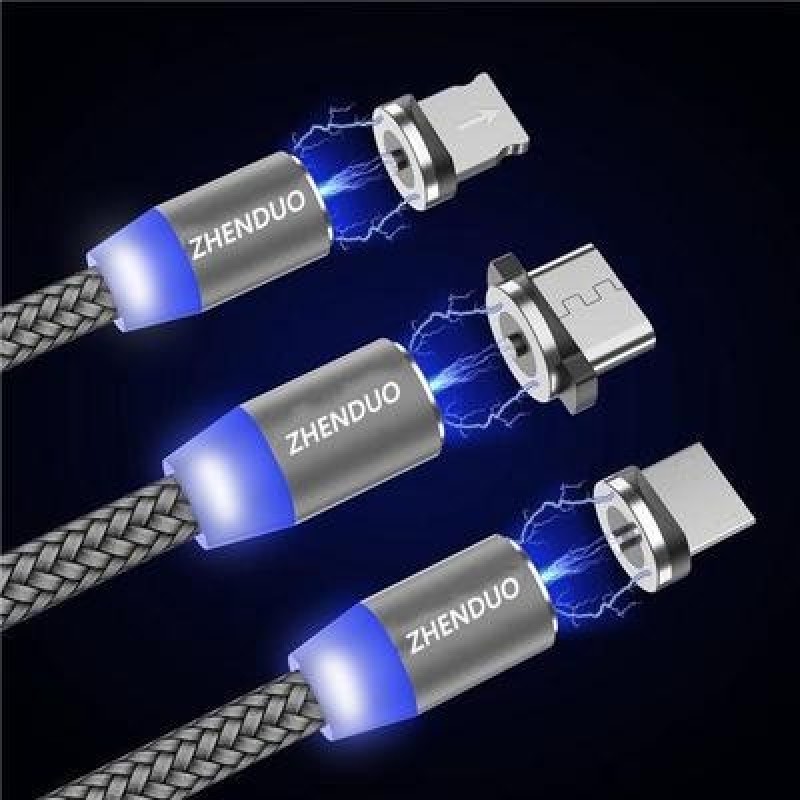 1 M 2A привело микро USB кабель магнитные тип C зарядное устройство кабель IOS USB магнит разъем USB