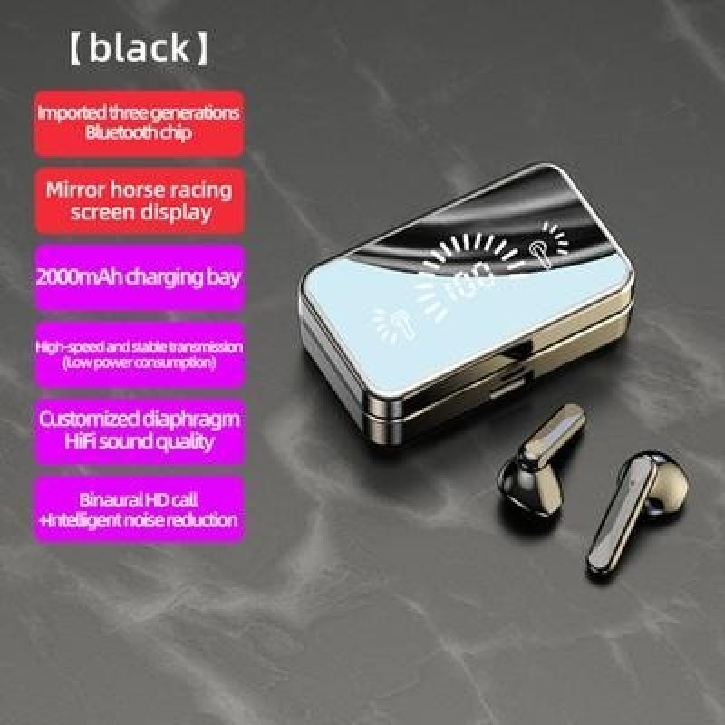 TWS-S20 Зеркало Светодиодный дисплей Bluetooth 5.1 Наушники Сенсорное управление Водонепроницаемые б