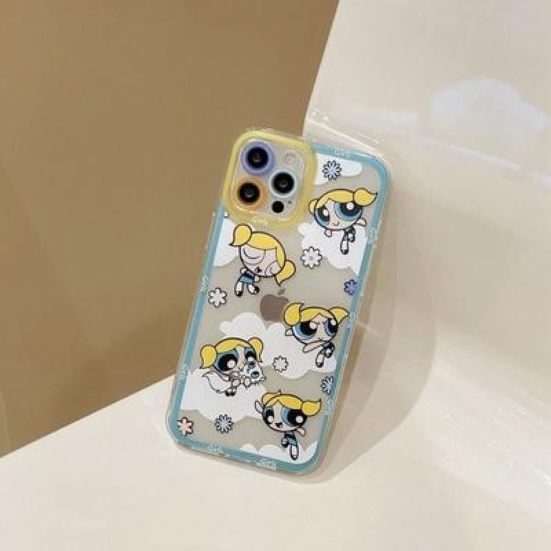 Мультфильм Powerpuff Девушки Прозрачный чехол для телефона для iPhone SE 2022 13 12 11 Pro Max XR XS