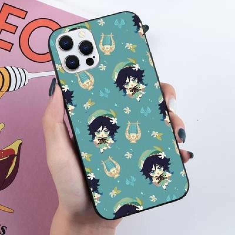 Мультфильм Аниме Genshin Удар Пара Чехол для телефона для iPhone 12 13 мини 11 Pro Max Samsung Galax