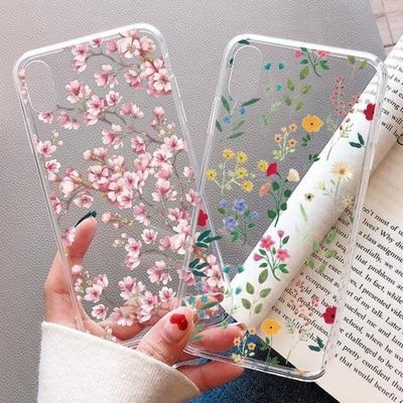 Прозрачный цветочный чехол для iPhone 12 mini 11 Pro X XR XS Max 8 7 6 Plus SE 2020 Samsung A51 A72