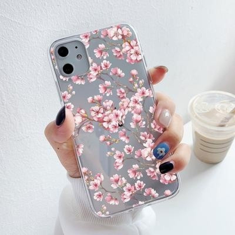 Прозрачный цветочный чехол для iPhone 12 mini 11 Pro X XR XS Max 8 7 6 Plus SE 2020 Samsung A51 A72
