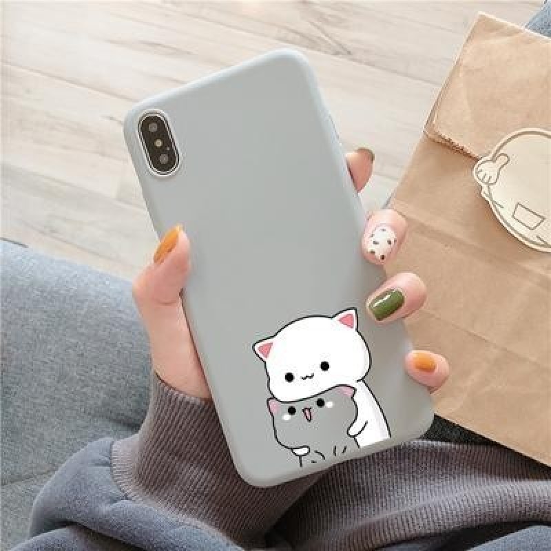Пары Cat Мягкий TPU Чехол для телефона Samsung iPhone 12 11 Pro Huawei Xiaomi Mi 11 Lite Redmi 9T Кр