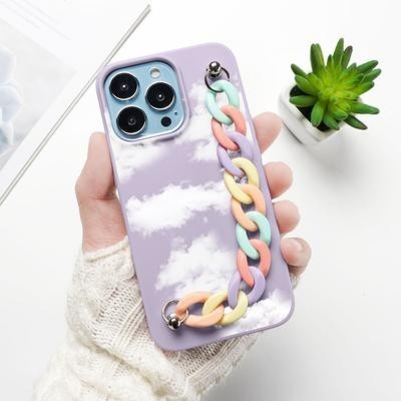 Облака Радужная цепь Браслет Чехол для телефона для iPhone 11 12 13 Pro 8 7 6 Plus X XR XS Max Xiaom