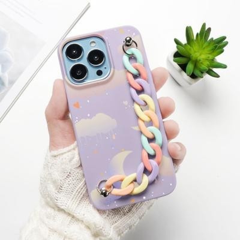 Облака Радужная цепь Браслет Чехол для телефона для iPhone 11 12 13 Pro 8 7 6 Plus X XR XS Max Xiaom