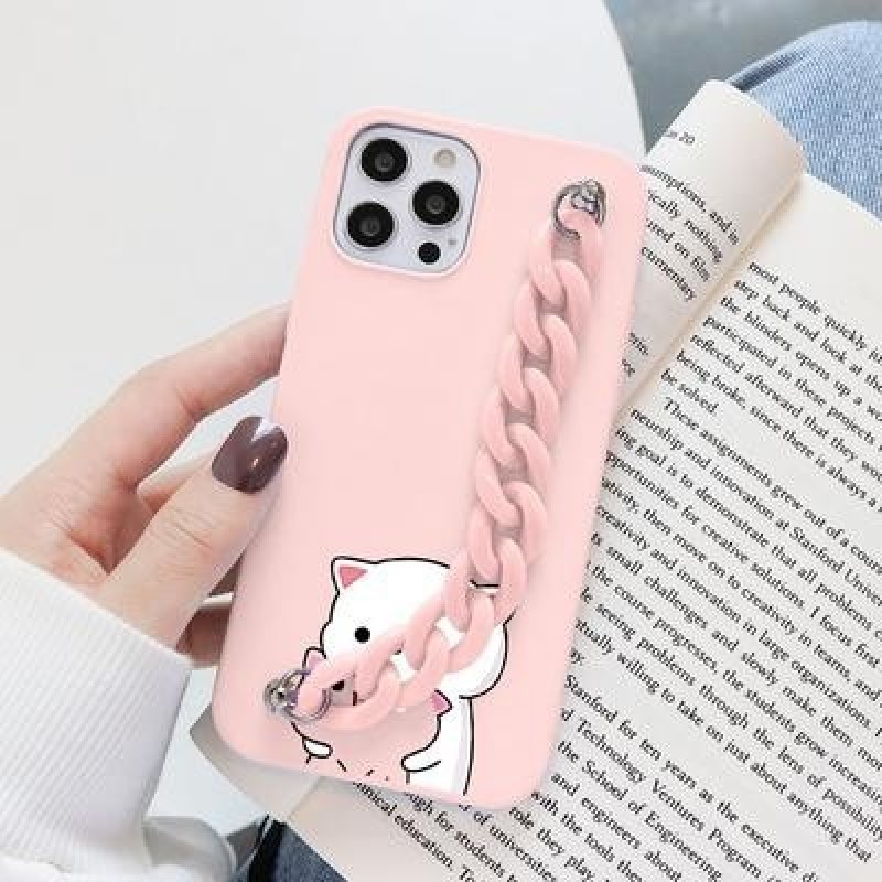 Симпатичные чехлы для телефона Cat с цепочкой для iPhone 12 11 Pro 8 7 6 Plus 5 SE 2020 X XR XS Max