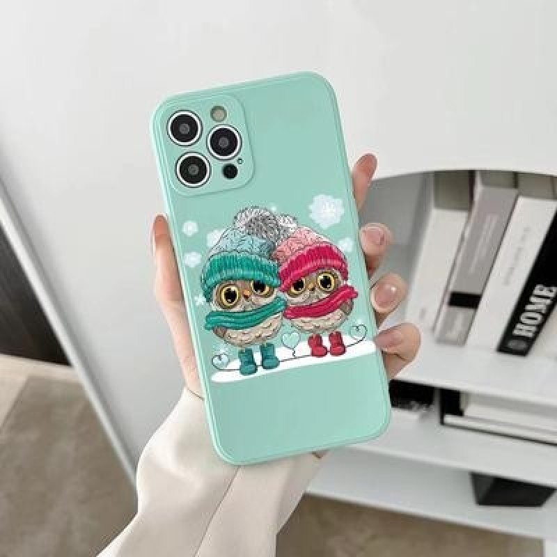 Сова Светлый голубой мягкий чехол для iPhone 12 13 11 Pro Max SE X Samsung A52 A32 A50 A53 A12 A13 A