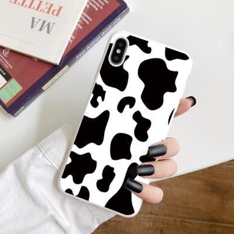 Коровий узор Мягкий чехол для Samsung A52 A32 A50 A51 S21 A70 iPhone 12 11 Pro Max X XR 7 8 Huawei P