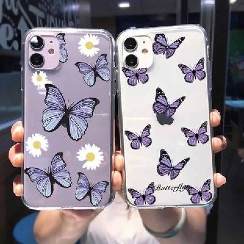 Прозрачный чехол для телефона бабочки для iPhone 12 11 Pro X XR XS Max SE 2020 8 7 6 Plus Xiaomi Mi