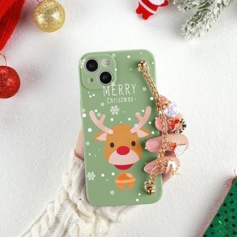 Рождественский 3D Santa Deer Цепочка Пара Чехол для телефона для iPhone 13 12 11 SE X XR XS Samsung