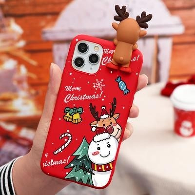 Счастливой рождественской елки Deer 3D Чехол для телефона для iPhone 12 11 Pro 8 7 6 Plus XR XS MAX