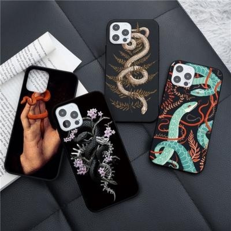 Роскошная змея Цветочная живопись Coque Чехол для телефона для iPhone 7 8 6 6S Plus 10 X 5 5S SE 202