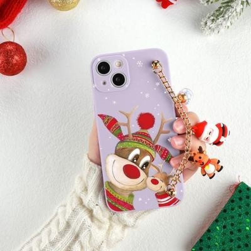 Мультфильм Санта Рождественский подарок 3D Кукла Цепочка Телефон Чехол для iPhone 13 12 11 Pro Max S