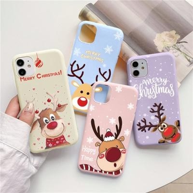 Рождественский Новогодний подарок Лосиные чехлы для телефона для iPhone 13 12 11 Pro Max X XR XS Max