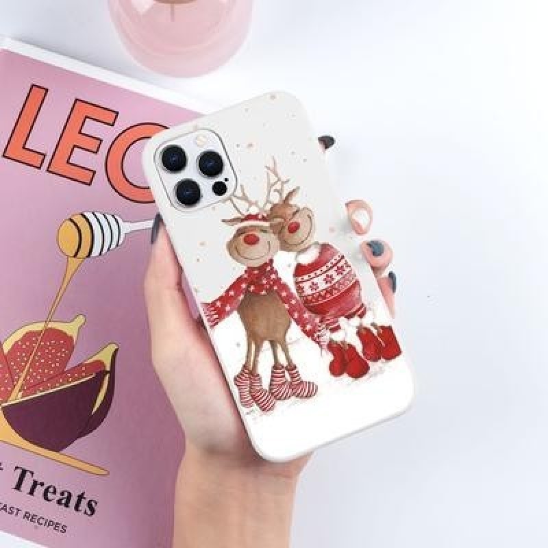 Симпатичный Рождественский Лосиный Ел чехол для телефона для iPhone 13 12 11 Pro XS Max 8 7 6 Xiaomi