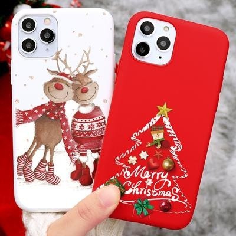 Симпатичный Рождественский Лосиный Ел чехол для телефона для iPhone 13 12 11 Pro XS Max 8 7 6 Xiaomi