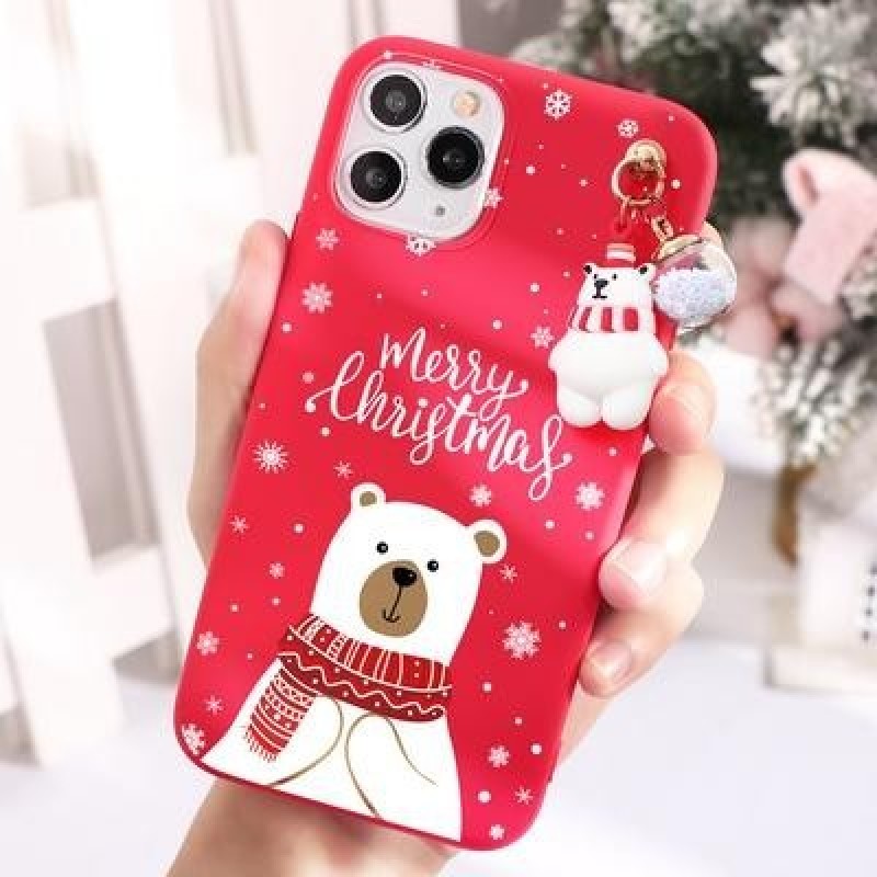 Рождественский подарок 3D кукла Снеговик Медведь Чехол для телефона для iPhone 13 12 11 Pro Max Sams