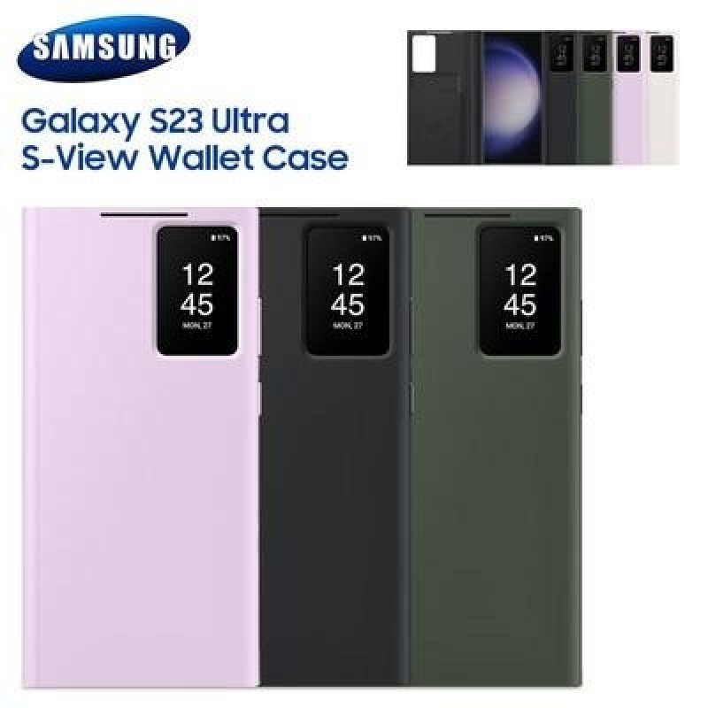 Оригинальный Смарт Вид Кошелек Флип Чехол для Samsung Galaxy S23 Ultra SM-S918B S-View Чехол для тел