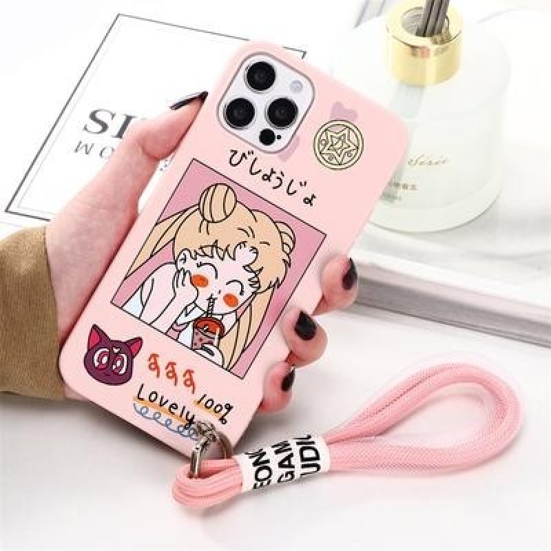 Девушка Ремешок для рук Мягкий чехол из ТПУ для iPhone 13 12 11 Pro Max XR X Samsung A52 A32 A50 A51