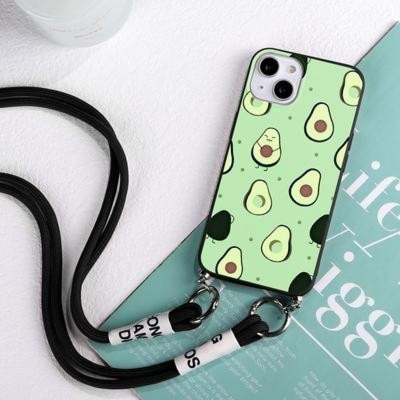 Авокадо Цветок Crossbody Ожерелье Шнур Шнур Шнур шнурки Чехол для телефона для iPhone 13 12 11 Pro S