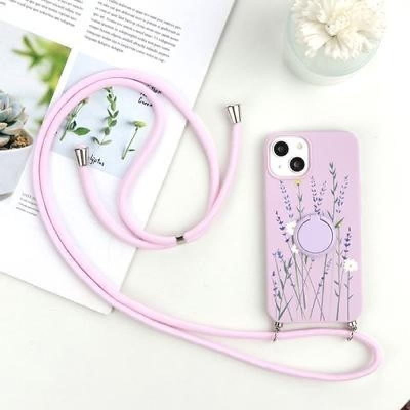 Фиолетовый Складной стенд Crossbody Ремешок Чехол для телефона для iPhone 14 13 12 11 XR X Xiaomi Re