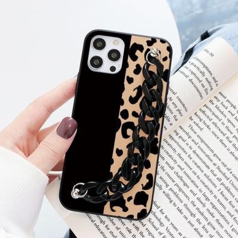 Пары Леопардовый принт Цепи Чехол для телефона для iPhone 11 12 Pro 8 7 6 Plus X XR XS Max SE 2020 X