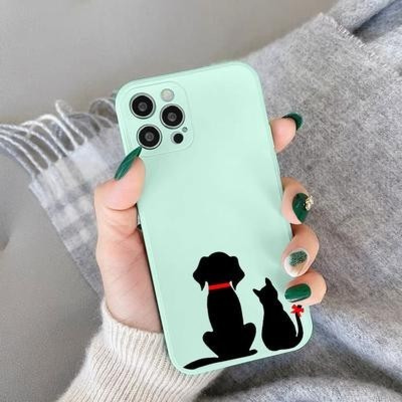 Черный Кот Любовь Сердце Чехол для iPhone 13 12 11 Pro Max SE 2022 Samsung S22 A52 A33 A53 A03s Xiao