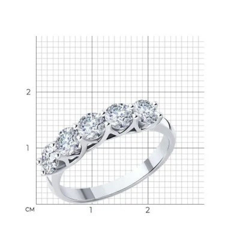 SOKOLOV Diamonds, Кольцо из белого золота с бриллиантами, 1012285-3, 585 проба