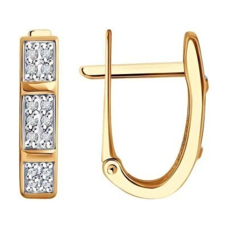 Diamant, Серьги из золота с бриллиантами, 51-220-01986-1, декоративные, украшение из красного золота