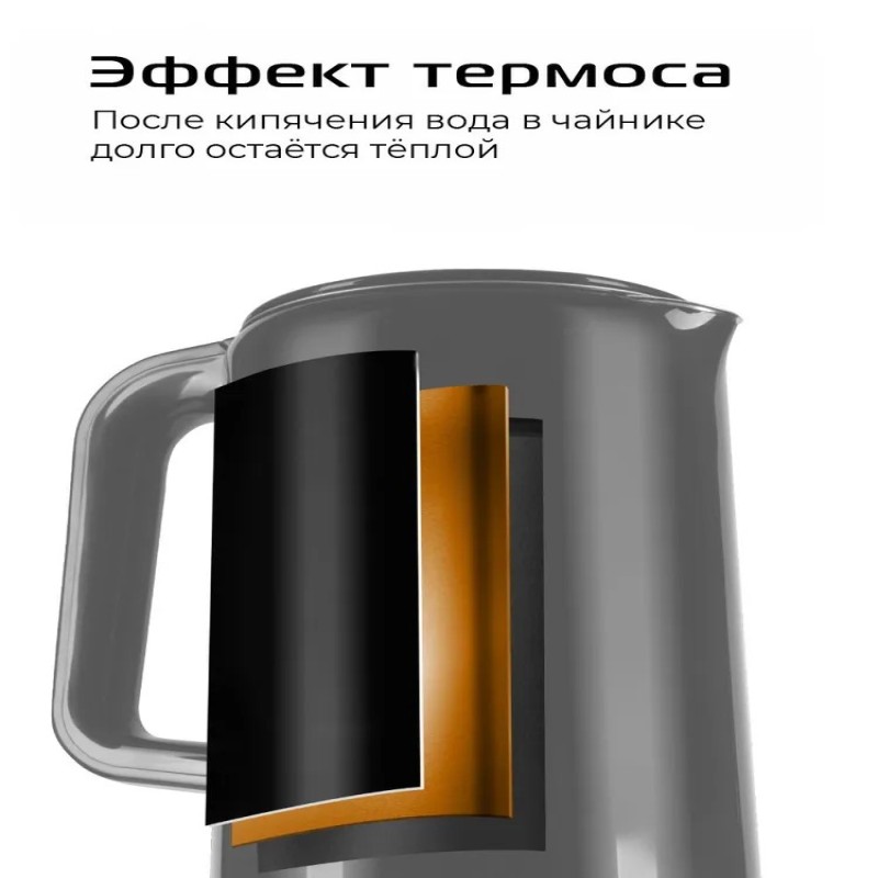 Чайник электрический RED COLORSENSE AM120D с сенсорной панелью, 5 режимов нагрева, внутренняя колба